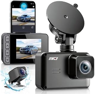 iiwey N2 Dash Cam 4K Front and Rear Dual, Mini Car Camera Wifi with App Control, Dashboard Camera for Car with Super Capacitor, Night Vision, Loop Recording, Support 256GB Max