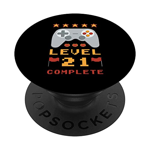 Cumpleaños 21 Nivel 21 Completado PopSockets PopGrip Intercambiable