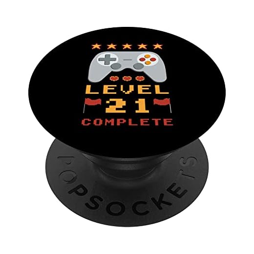 Cumpleaños 21 Nivel 21 Completado PopSockets PopGrip Intercambiable