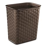 Sterilite 10346P06 3.4 Gallon/13 Liter Weave Wastebasket, Espresso, 6-Pack