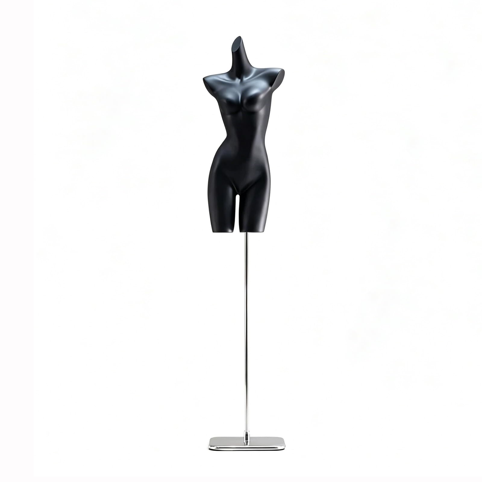 Black Female Mannequin Torso Dress Form with Adjustable Metal Stand, for Retail Shop, Boutique, Home Sewing