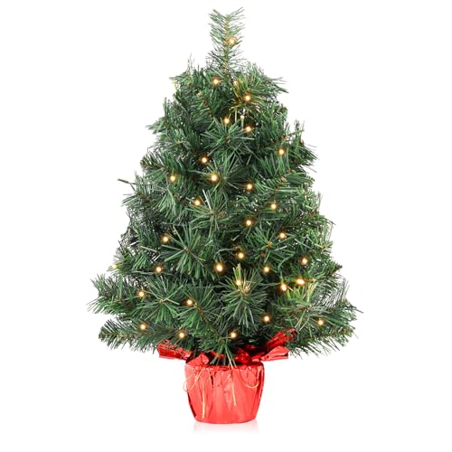 Santanelo 2ft Pre-lit Artificial Mini Christmas...