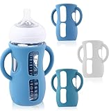 Hranio Silicone Bottle Covers Silicone Sleeve for Avent Natural Glass Baby Bottles Fits Philips Avent Glass Bottle Sleeve Phillips Avent Glass Bottles 8oz (3 Pcs)