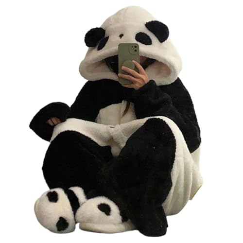 Conjunto de Pijamas Panda,Panda Ropa de Dormir para Mujer - Bata Panda con Pantalones...