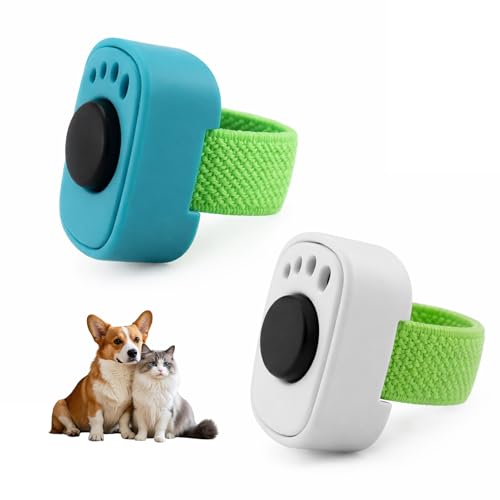 Dongcill Klicker Hund 2er-Set Fingerring Clicker Hundetraining Mini Clicker für Haustiertraining Praktisches Hundetraining Zubehör für Hunde Katzen