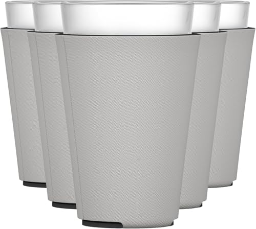 Image of TahoeBay Blank Pint Glass Sleeves, Beer Coolers, 6-Pack, Silver | Insulating Foam Cooler, 16oz Collapsible Tapered Beverage Holder, Bar Cup Insulator for Transfer Vinyl, HTV, Sublimation, DTF
