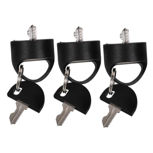 MOLUCKFU 3個 モビリティスクーターのキー モビリティスクーター部品 折りたたみモビリティスクーター 電動スクーターのキースイッチロック 電動モビリティスクーター プラスチック Black