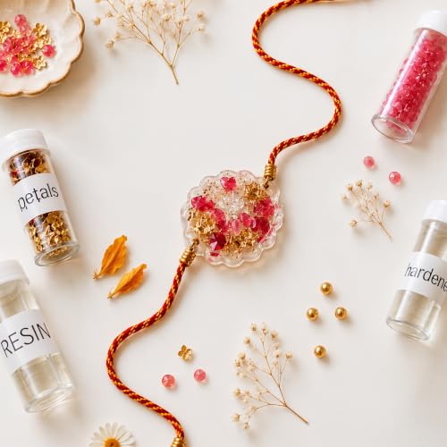 Image of Oye Happy - DIY Gemstone Rakhi Making Kit - Create Your Own Resin Rakhi | Handmade Raksha Bandhan Craft Kit | Resin Rakhi DIY Set