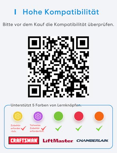 Meross Smart Garagentoröffner Fernbedienung, kompatibel mit Alexa, Google and SmartThings,...