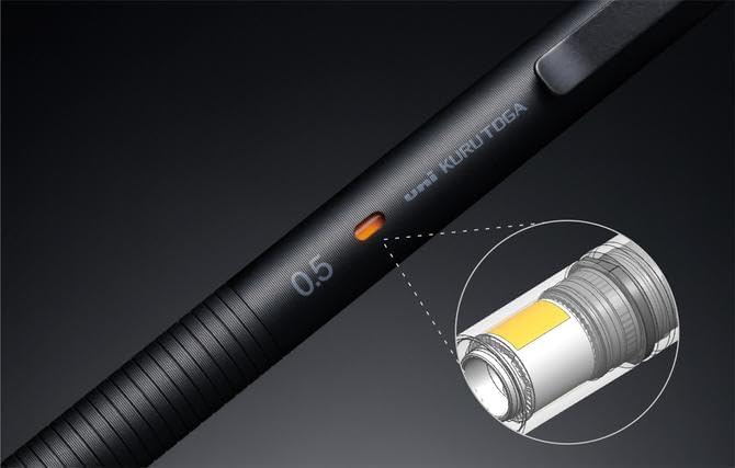 Image of KURUTOGA Mitsubishi Pencil Mechanical Pencil Metal 0.5mm Silent Blue M5KH1P.10 With Original Stylus Ballpoint Touch Pen