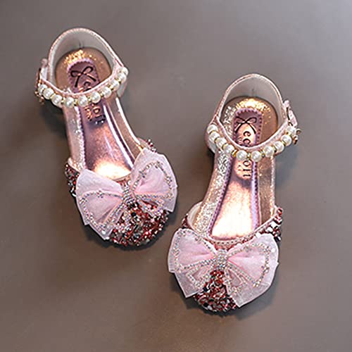 Fashion Summer Girls Sandals Dress Performance Dance Shoes Flat Light Sequins Pearl Mesh Bow Buckle Ash Slides4