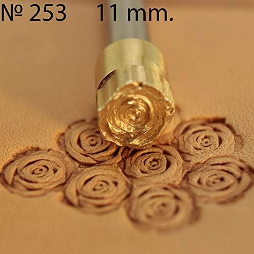 DandS ltd Leather Stamp Tool, Rose Flower, Professional Steel Craft Tool for Leatherworking, Embossing, Carving & Stamping Leather Projects, Belts, Wallets & DIY Projects, Compatible with Mallet #253