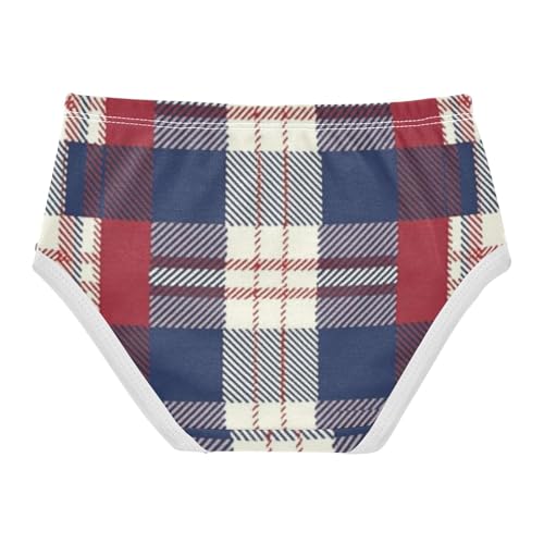 GuoChe 1-piecing Hip Design Panties Briefs Underwear for Kids Red Blue Plaid in Sizes 2T,3T, 4T, 5T, 6Y and 8Y2