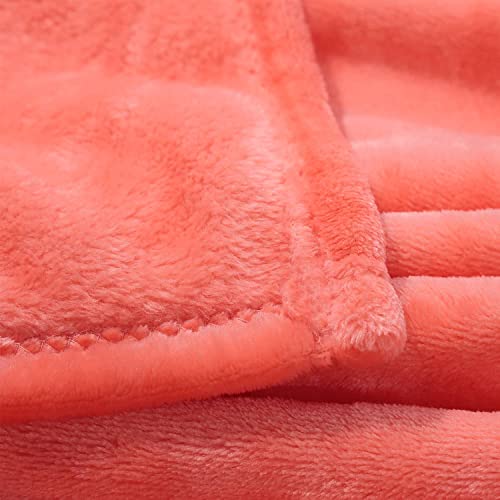 Image of NANPIPER Fleece Blankets, Super Soft Flannel King Size Blanket for Bed, Luxury Cozy Microfiber Plush Fuzzy Blanket,Living Coral