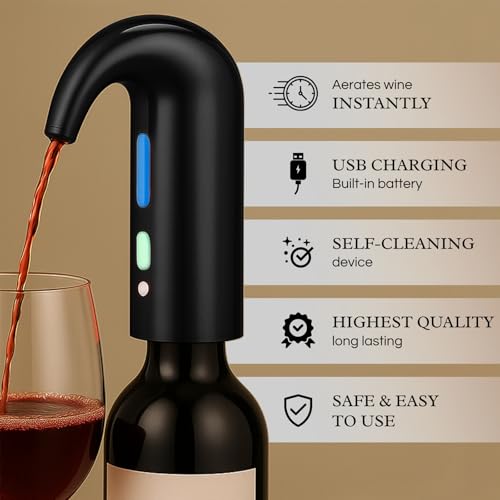 Aireador eléctrico de vino de alta calidad, el regalo portátil ideal para aficionados 4