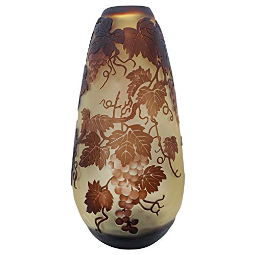 Vase Replika nach Galle Gallé Weinreben Glas Antik-Jugendstil-Stil Kopie c12 Vase Replika nach Galle Gallé Weinreben Glas Antik-Jugendstil-Stil Kopie c12