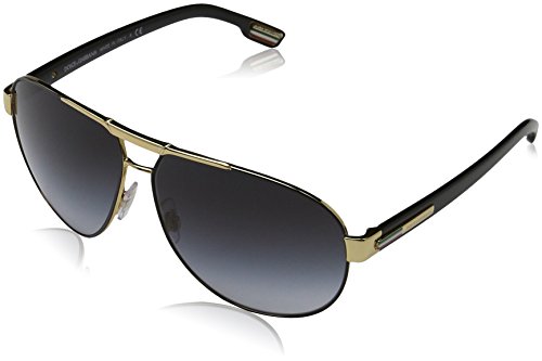 Dolce & Gabbana Men's DG2099 Sunglasses Gold/Black / Gray Gradient 61mm