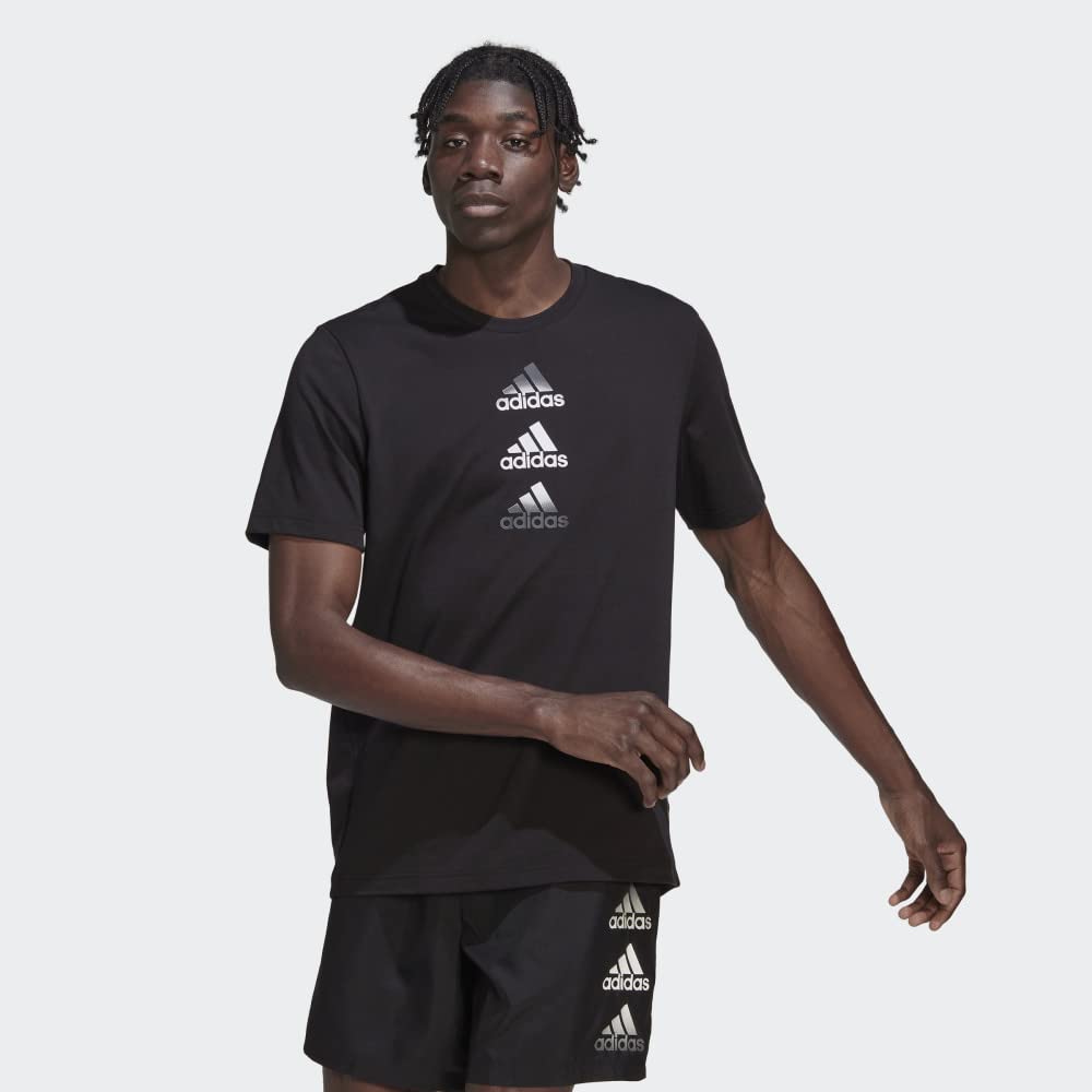 adidas Męska koszulka z logo 2 Move, Czarny, M
