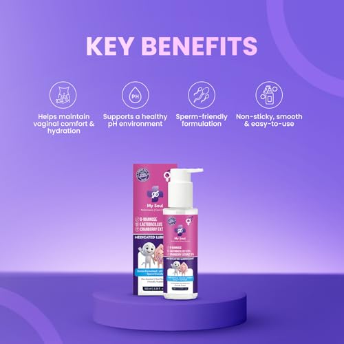 Image of My Soul Medicated Intimate Lubricant with D-Mannose, Lactobacillus & Cranberry Extract | Unscented, Unflavoured, Edible, pH-Balanced | Skin-Friendly, Daily Comfort Support for Men & Women | Clinically Trusted Formula - 100 ml