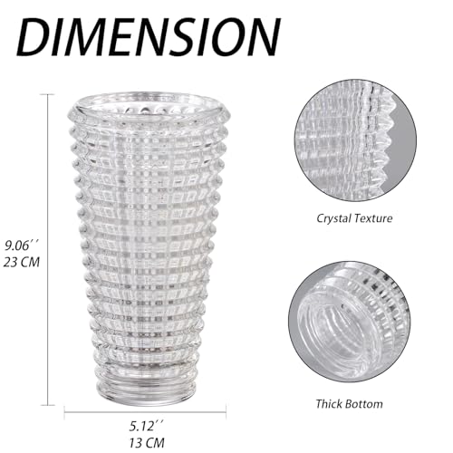 Grand vase en cristal transparent pour fleurs de mariage - 5