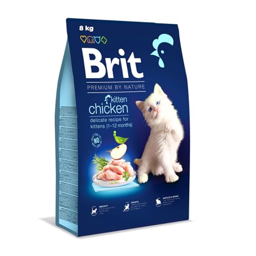 Brit Premium by Nature - Comida Seca para Gatitos y Gatos Lactantes y gestantes, Sabor a Pollo, 8 kg