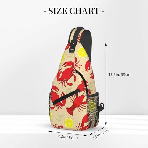 Mochila Cruzada Unisex Estampado Langosta y Cangrejo miniatura 3