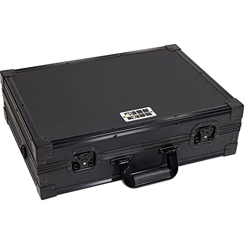 Flight Case Noir pour Contrôleur DJ Walkasse Flight Control Foam S FLX4 Black, Mousse Pick n Pluck, Profilés en Aluminium, Serrures Papillon, Poignée. Dim : 507 x 357 x 142 mm