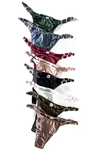 Satin silk G-String thong sexy v charm panties (Gold)