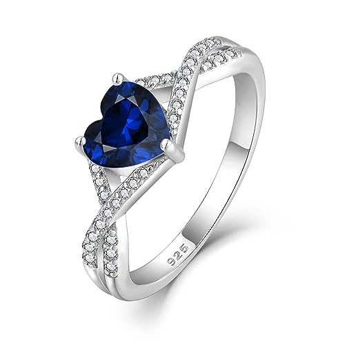 925 Sterling Silver Infinity Heart Ring Birthstone promise Ring for Women Wedding Engagement Birthday Jewelry