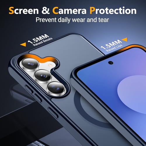 Image of SPIDERCASE Magnetic for Samsung Galaxy S25 FE Case, [3 Stand Ways][ Military Grade Drop Protection] with Invisible Stand Slim Phone Case for S25 FE 5G,Blue