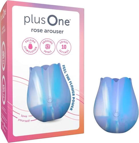 Image of plusOne Clitoral Stimulating Rose Vibrator - Groovy Tie-Dye Edition | 10 Pulsing Settings, Body-Safe Silicone, IPX7 Waterproof, USB Rechargeable Sexual Wellness Toy for Women