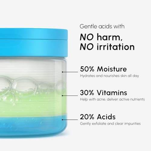 Image of MAREE Glycolic Acid Pads - Toner Pads for Face Cleansing - Exfoliating Pad with Tea Tree Oil, Salicylic Acid & Vitamins E, B3, B5 - Acne Clearing, Skin Pore Resurfacing & Radiance Device - 80 Count