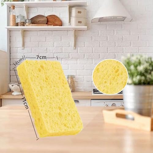 Foamworld 8 pack Kitchen Sponges, Cellulose Sponges Dish Sponge, Household Cleaning Sponge, Non-Scratch Scrub Sponge, Washing up Sponge, Assorted Colors