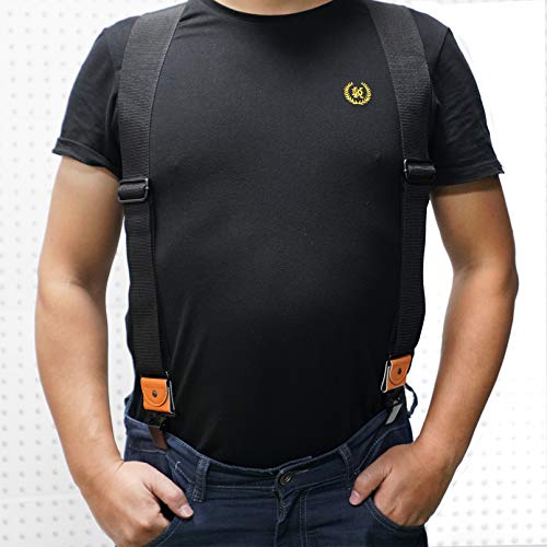 Image of MELOTOUGH Men's Suspender 2 inch Wide Partial Elastic Strap for Jeans Pants