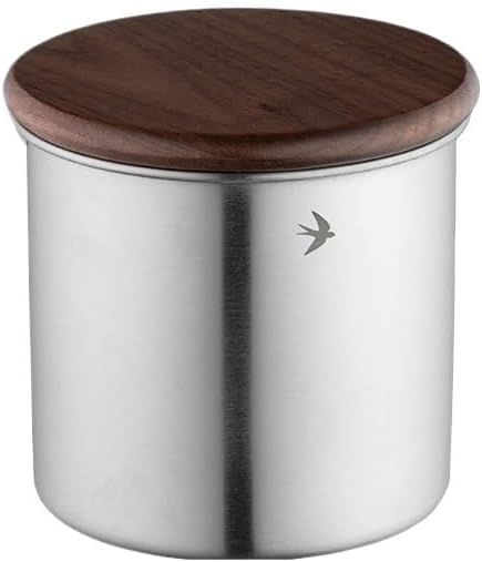 SONGCHAO Sugar Jar Japanese Swallow Print Coffee Powder Sealed Jar Stainless Steel Retro Lid Tea Can Bean Preservation Storage Tea Canister(A)
