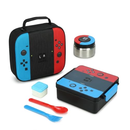 Image of Bento Lunch Box for boys,60 OZ Insulated Bento Lunch Box with 8OZ Leakproof Leak Proof Thermos Food Jar, 3-4 Compartments Bento Box for School, BPA-Free Dishwasher Safe (Blue Red-Lunch Bag)
