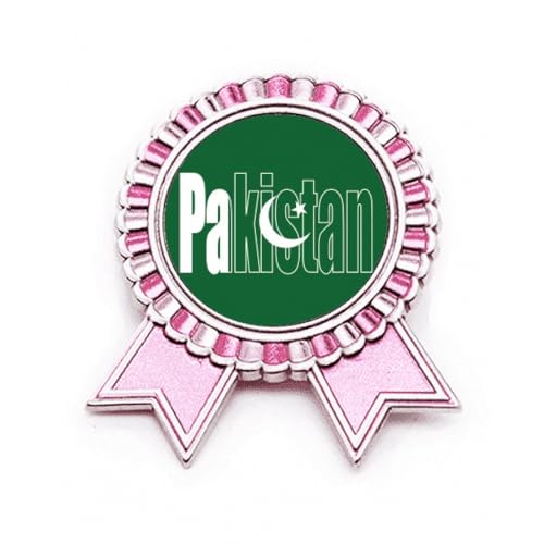 Broche drapeau du Pakistan rose en métal taille M pour accessoiriser vos tenues