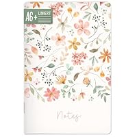 paper&you® Notizheft A6+ liniert Wild Blossoms mit 64 Seiten, Softcover Notizbuch klein, liniertes Mini Journal - nachhaltig & klimafreundlich