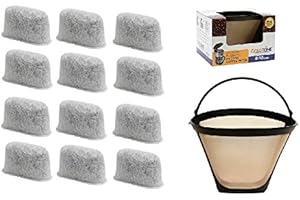 GoldTone Cone Coffee Filter and Charcoal Water Filter Set for Cuisinart Coffee Makers