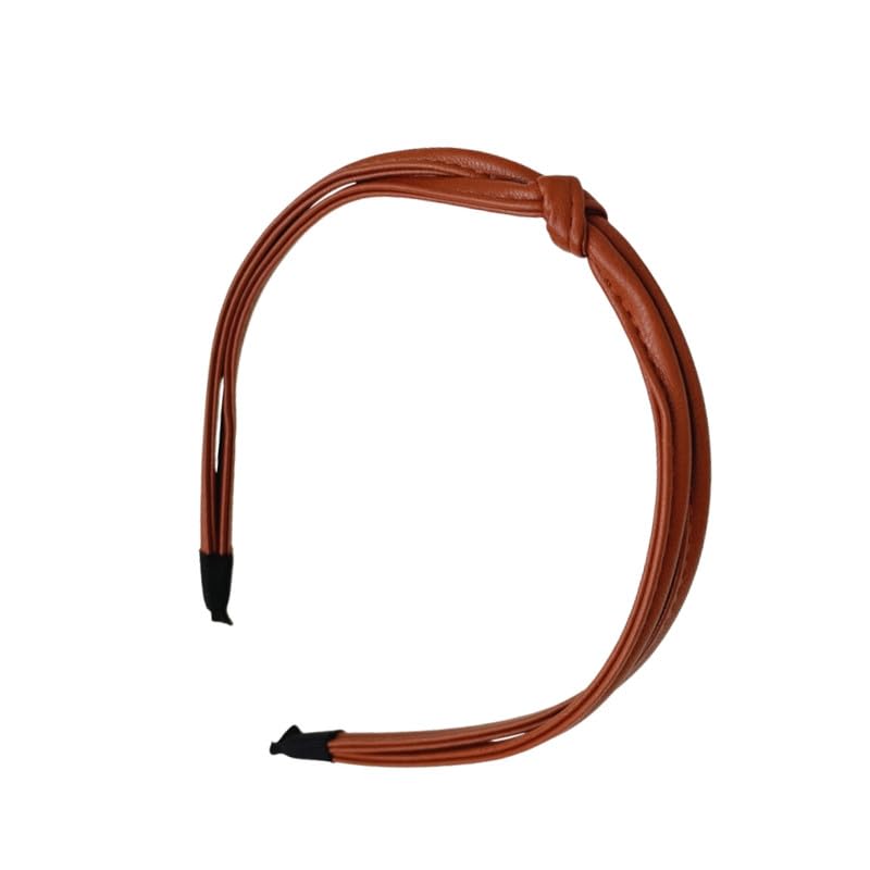 Carl Vinson® Leather Headband Hair Hoop Double Strand Press Hair Accessory for Women - Brown-image-35