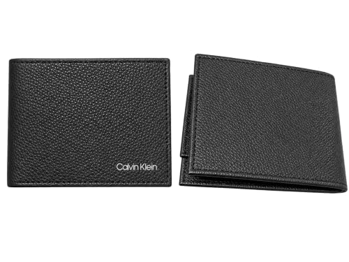 Image of Calvin Klein Men's Genuine Leather Bifold Wallet, Dark Brown