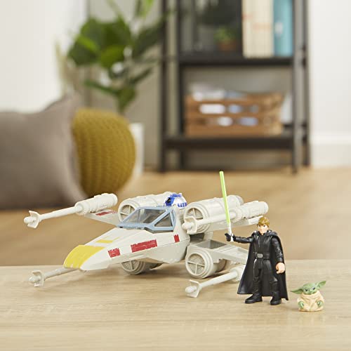 Star Wars Mission Fleet Stellar Class Luke Skywalker & Grogu X-Wing Jedi Search & Rescue 2.5-Inch-Scale Figure And Vehicle, Ages 4 And Up #TOP3