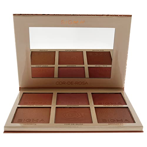 Sigma Beauty Cor-de-Rosa Blush Palette, Flushed Neutral Matte Blush Palette, Long Lasting Blush Pressed Powder, Gluten Free - Image 2