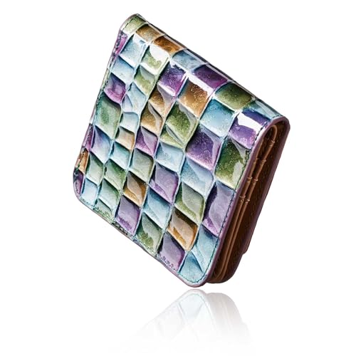 Align mini type Cute wallets weighing only 2.7 oz. Leather made by Life in Italy Cowhide ART.LE MURRINE Women's Elegant, easy-to-use and beautiful In gift box (Green)