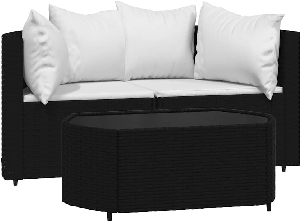 Patio Lounge Set Black, White, Outdoor Sofas, 319743