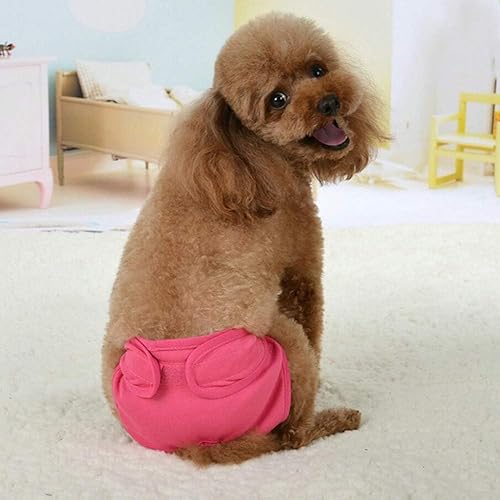 Image of Dog Sanitary Pant,Breathable Cotton Washable Female Dog Diaper Dog Suspender Nappy Menstrual Underwear Pants for Girl Female Dog Menstruation and Avoid Harassment (L)