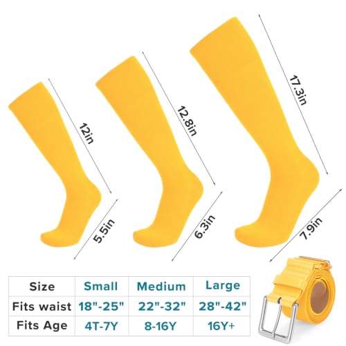 Image of Baseball Socks and Belt Combo for Youth Adult - Softball Socks and Belt for Boys and Girls