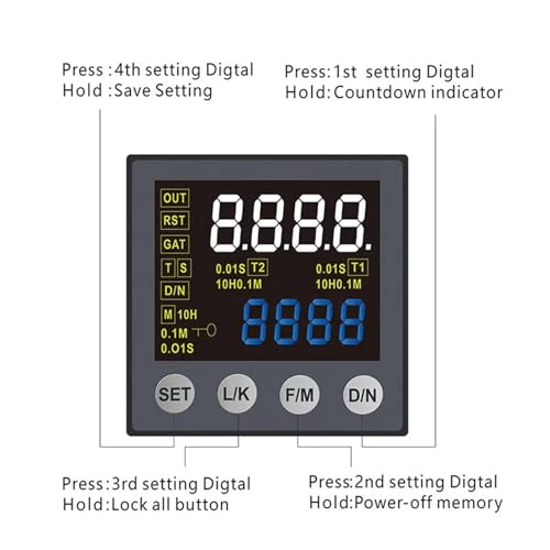 Relais temporisé programmable DH48S-2Z 220VAC avec sa base de prise incluse - 3