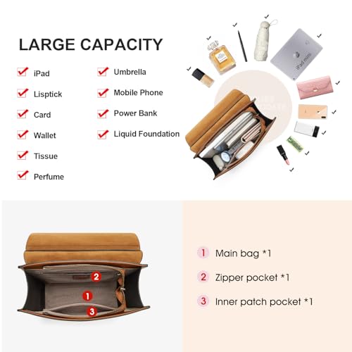 Image of Cnoles Leather Backpack Purse For Women Fashion Ladies Vintage Bag Casual School College Travel Backpacks Bookbag