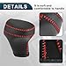 TUCKBOLD Gear Shift Knob Cover for Kia Sportage 2011-2016 with Red Stitches Durable | Interior Transmission Shifter Boot Lever Cover Black Faux Leather 1 Pcs